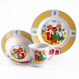 Набор посуды 3 предмета детский КРС-898 "Три богатыря. Царевны"