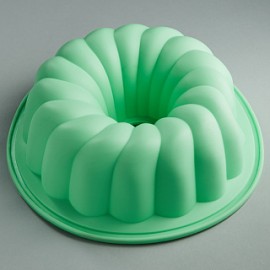 Форма 20х6см для выпечки кекса силиконовая АК-6186S "Стандарт" зеленая