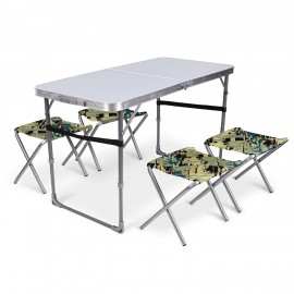Набор стол+стулья ССТ-К2/8 металлик/камуфляж саванна