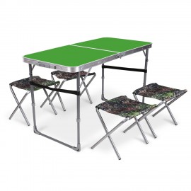 Набор стол+стулья ССТ-К2/6 зеленый-с дубовыми листьями