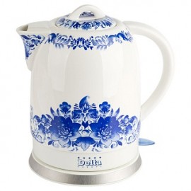 Чайник электрический 1500 Вт, 1,7 л DELTA DL-1233В "Синие цветы"