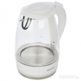Чайник ENERGY E-262 (1.7л) стекло, пластик белый ( 6 ) 164104-SK