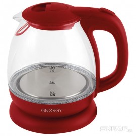 Чайник ENERGY E-296 (1 л) стекло, пластик цвет красный ( 8 ) 005216-SK